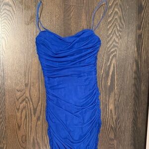 Princess Polly Royal Blue Mini Scrunched Dress SIZE 0